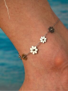 Daisy Floral Chain Anklet NWT